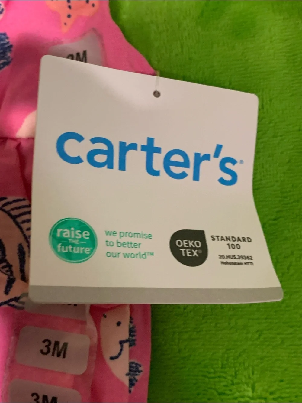 Carter's Hot Pink Fish & Seahorse Bubble Romper